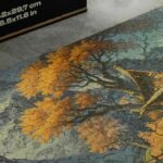 Puzzle parzialmente completato raffigurante una dettagliata scena di un albero autunnale su un tavolo presso LA CASA DELLE MERAVIGLIE CLASSICA.